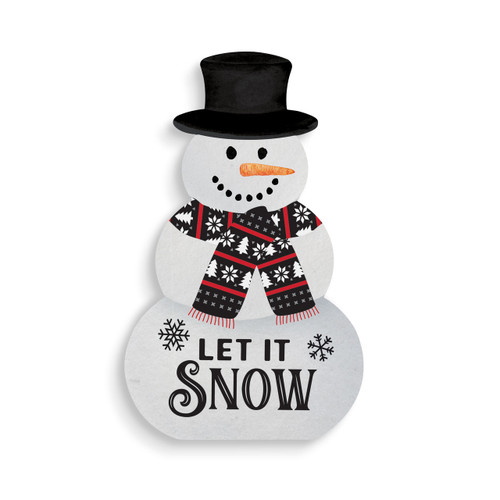 P. Graham Dunn Small Christmas Shape Sign - Let It Snow