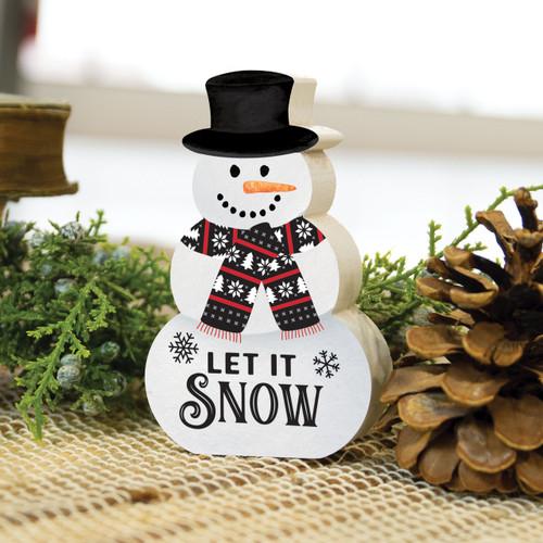 p. graham dunn Small Christmas Shape Sign - Let It Snow