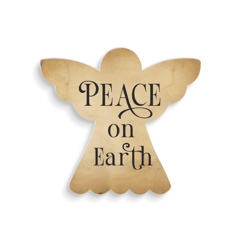 P. Graham Dunn Small Christmas Shape Sign - Peace On Earth