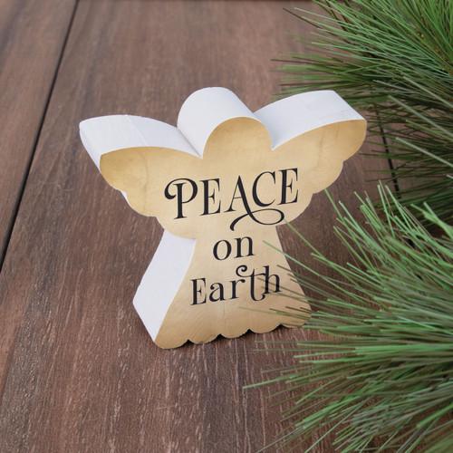 p. graham dunn Small Christmas Shape Sign - Peace On Earth