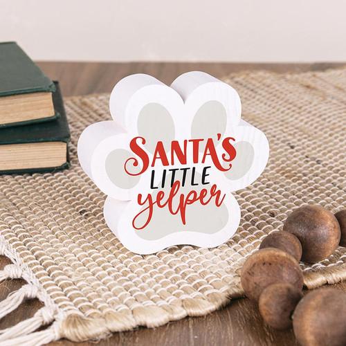 p. graham dunn Small Christmas Shape Sign - Santa's Little Yelper