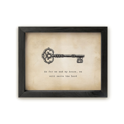 P. Graham Dunn Tea & Ink Framed Linen Art - As For Me & My House We Will Serve The Lord