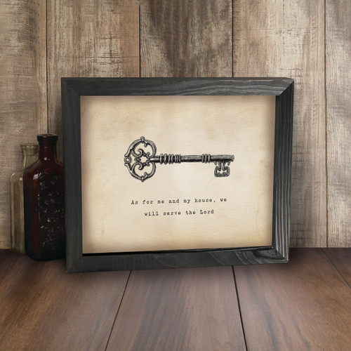 p. graham dunn Tea & Ink Framed Linen Art - As For Me & My House We Will Serve The Lord