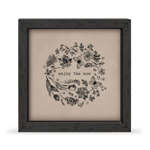 P. Graham Dunn Tea & Ink Framed Linen Art - Enjoy The Now