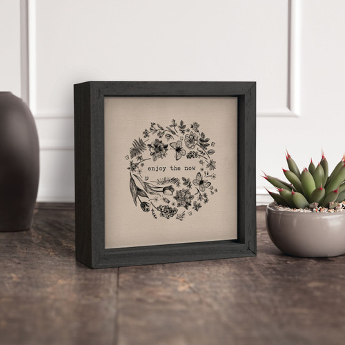 p. graham dunn Tea & Ink Framed Linen Art - Enjoy The Now