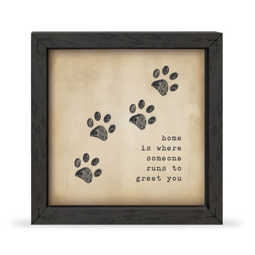 P. Graham Dunn Tea & Ink Framed Linen Art - Home Is Where