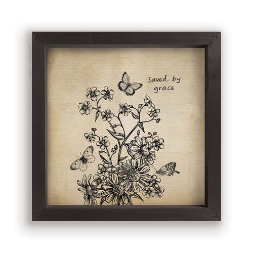 P. Graham Dunn Tea & Ink Framed Linen Art - Saved By Grace