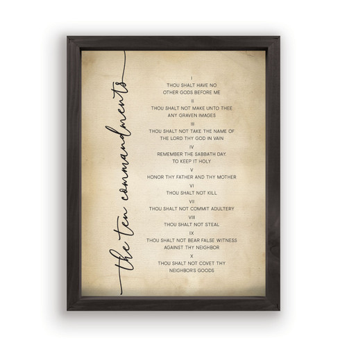 P. Graham Dunn Tea & Ink Framed Linen Art - The Ten Commandments