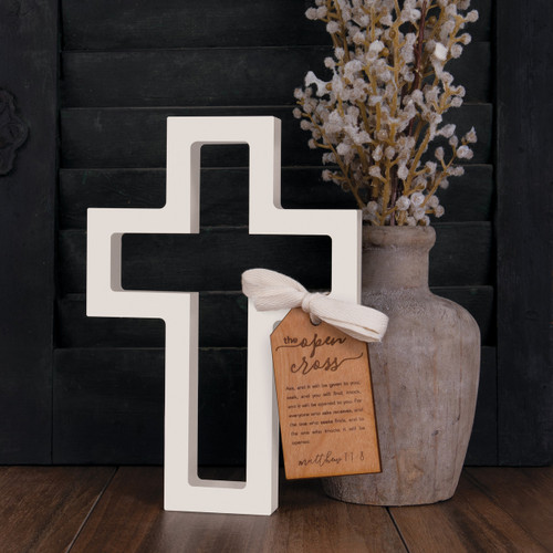 p. graham dunn The Open Cross Collection - White Open Cross - 8"H