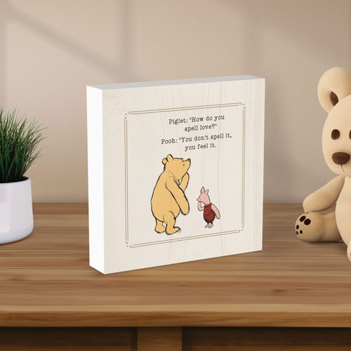 p. graham dunn Winnie The Pooh Collection Decorative Block - How Do You Spell