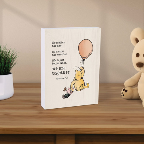 P. Graham Dunn Winnie The Pooh Collection Decorative Block - No Matter The Day