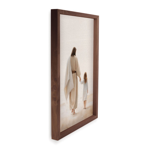 P. Graham Dunn Wonderous Watercolors Collection Framed Linen Art - Jesus Walking - XL