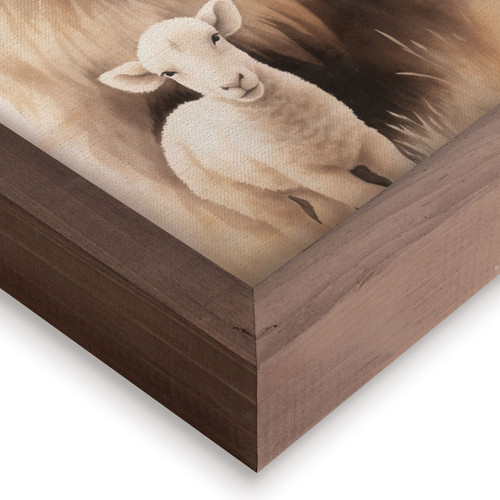 p. graham dunn Wonderous Watercolors Collection Framed Linen Art - Lion & Lamb - XL