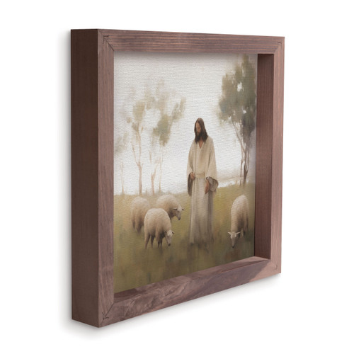 P. Graham Dunn Wonderous Watercolors Collection Framed Linen Art - Jesus & Sheep