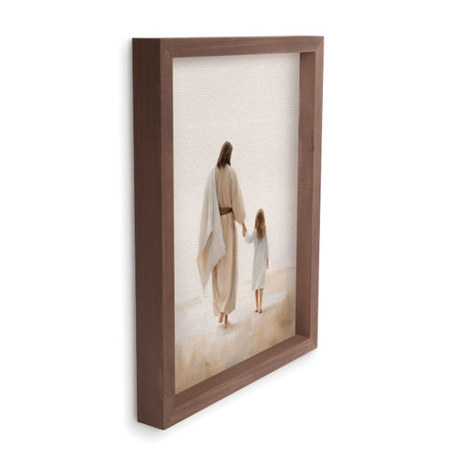 P. Graham Dunn Wonderous Watercolors Collection Framed Linen Art - Jesus Walking