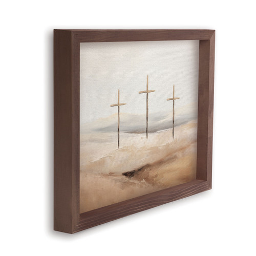 P. Graham Dunn Wonderous Watercolors Collection Framed Linen Art - Three Crosses