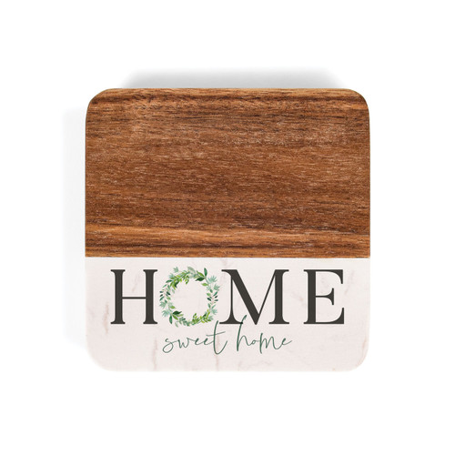P. Graham Dunn Wood Square Coaster Set - Home Sweet Home - 4/pk
