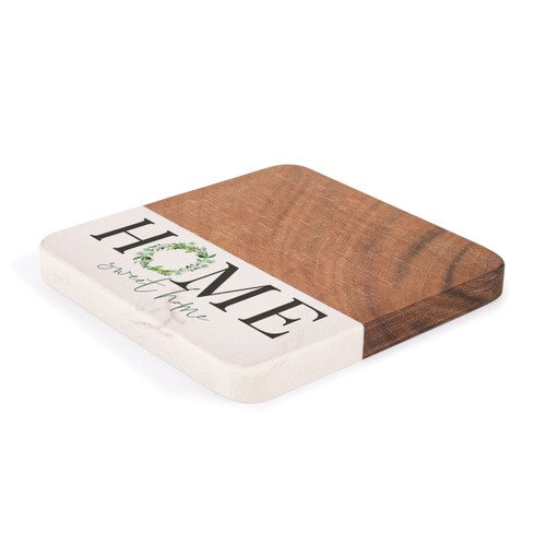 P. Graham Dunn Wood Square Coaster Set - Home Sweet Home - 4/pk