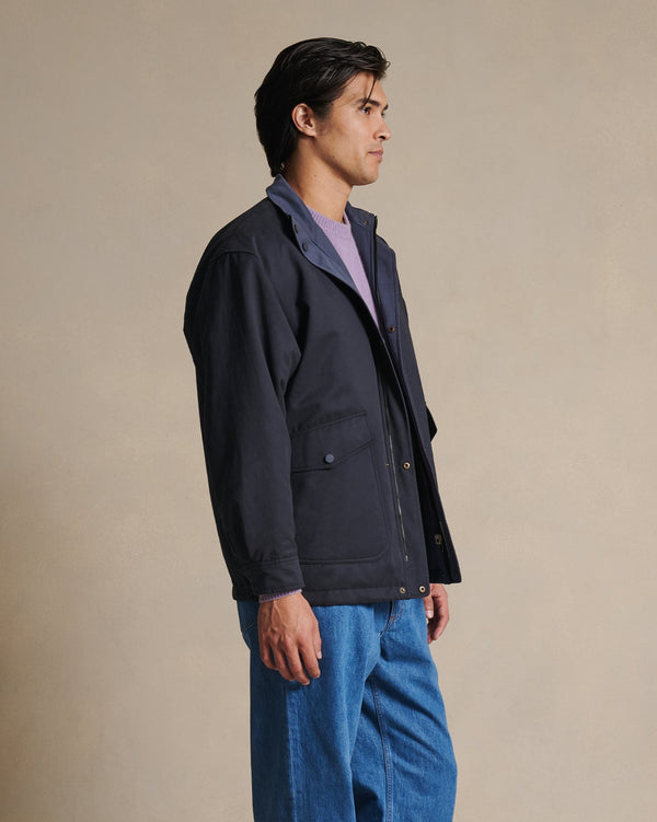 P. Johnson Leon Reversible Park Jacket - Mid Blue & Dark Blue
