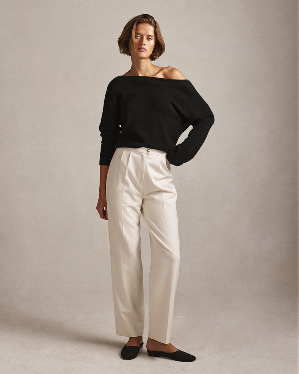 P. Johnson Amélie Boat Neck Sweater - Black