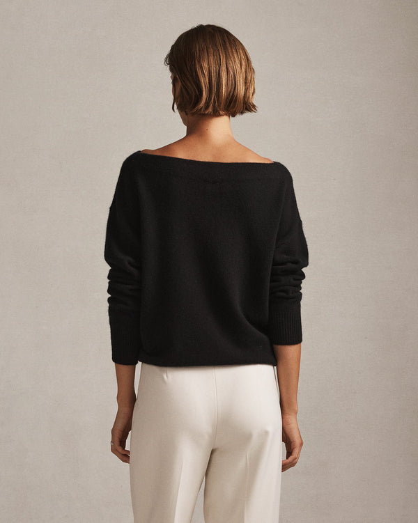 P. Johnson Amélie Boat Neck Sweater - Black