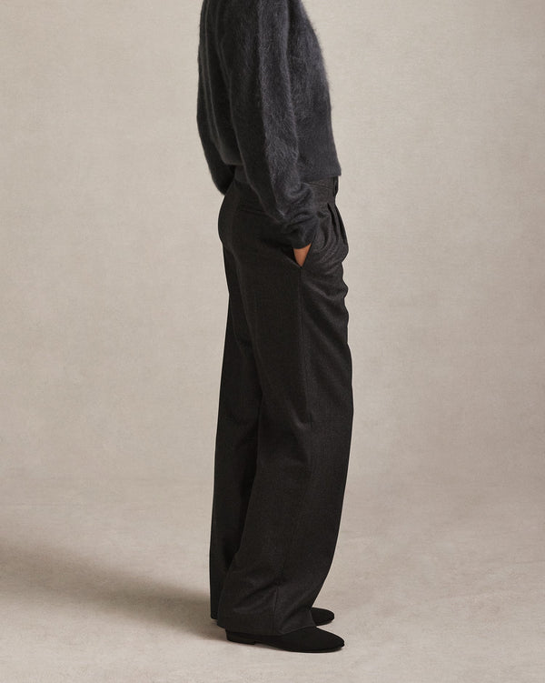 P. Johnson Ava Pleated Trouser - Dark Grey