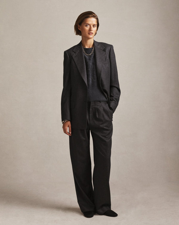 P. Johnson Ava Pleated Trouser - Dark Grey