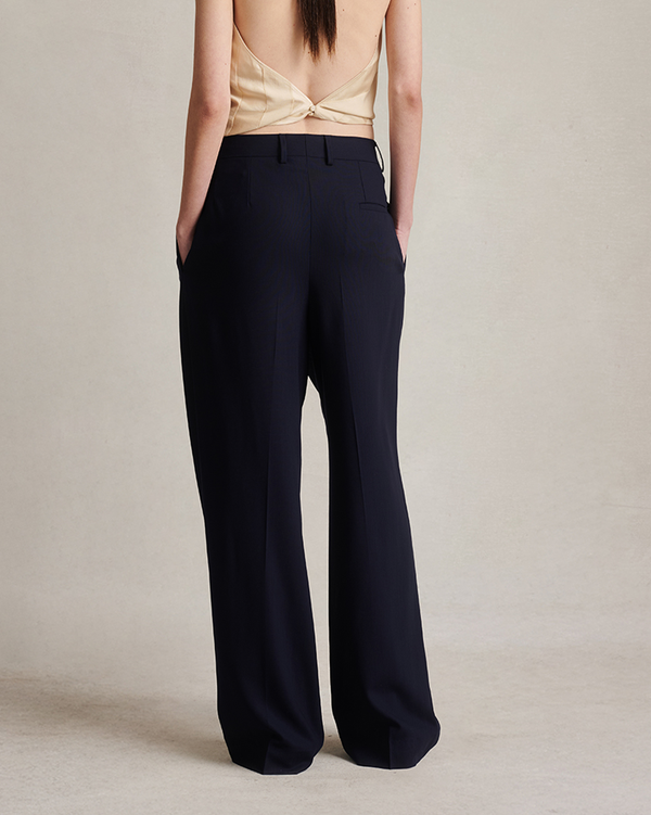 P. Johnson Ava Pleated Trouser - Navy
