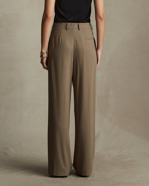 P. Johnson Ava Pleated Trouser - Taupe