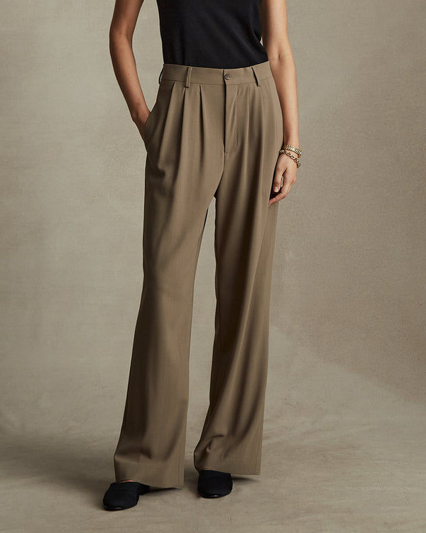 p. johnson Ava Pleated Trouser - Taupe