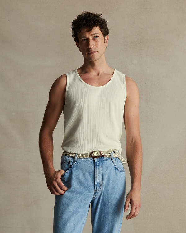 p. johnson Beige Waffle Tank