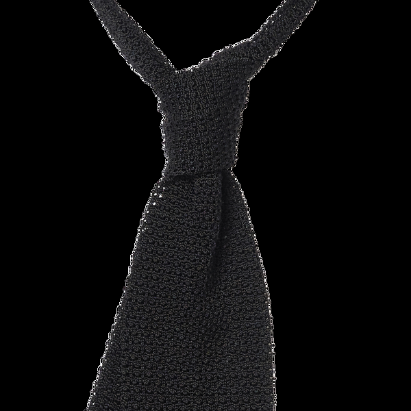 P. Johnson Black Silk Knit Tie