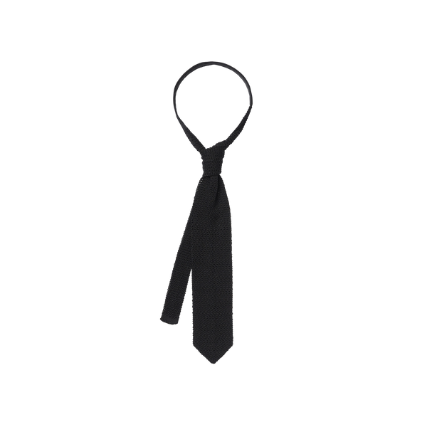 p. johnson Black Silk Knit Tie