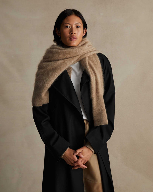 P. Johnson Black Wool Trench Coat