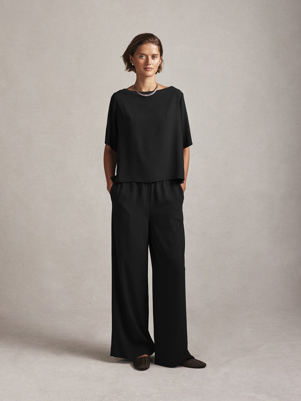 P. Johnson Boat Neck Top - Black