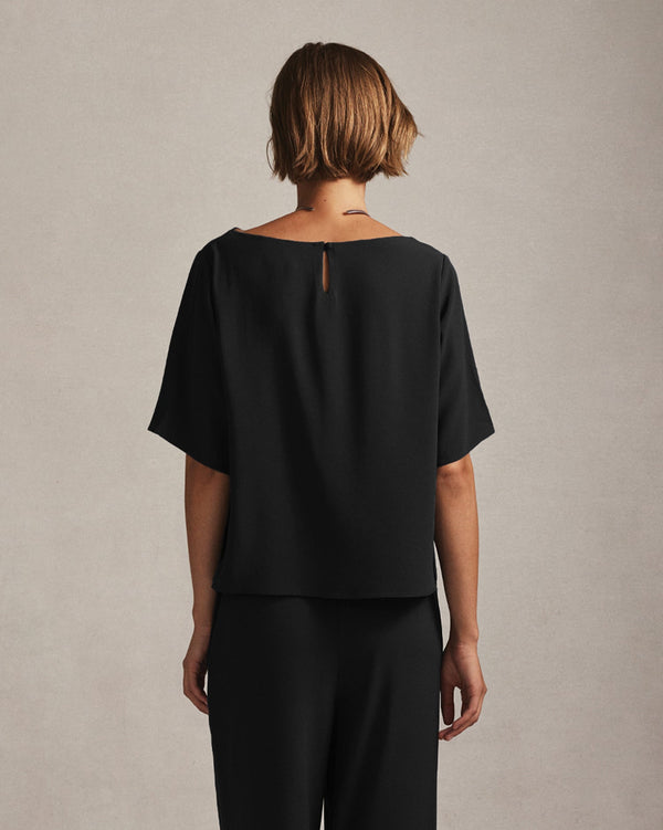 P. Johnson Boat Neck Top - Black