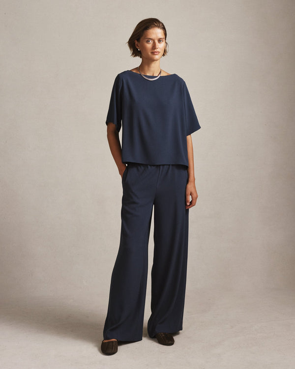 P. Johnson Boat Neck Top - Oily Blue