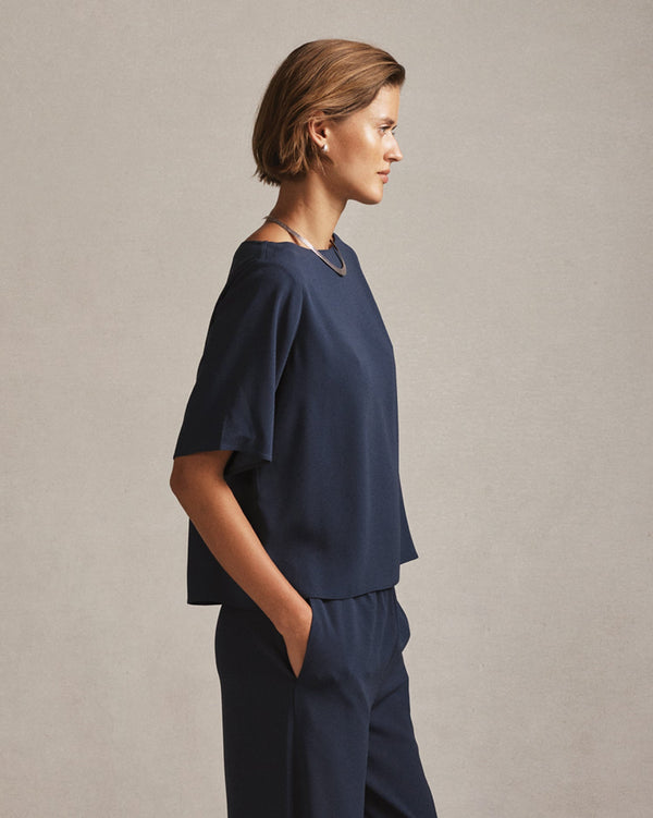 P. Johnson Boat Neck Top - Oily Blue