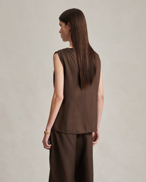 P. Johnson Bodice Top - Chocolate Dupioni