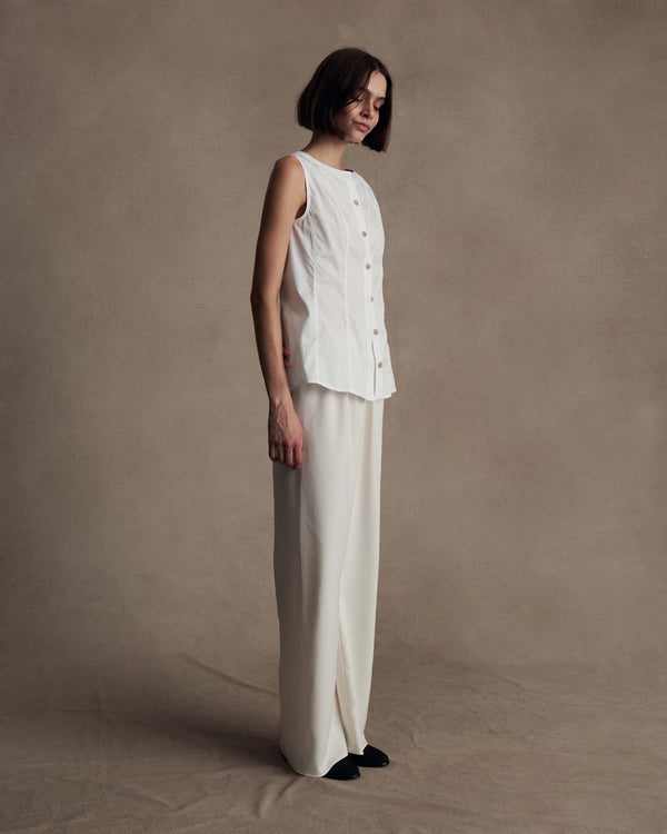 P. Johnson Bodice Top - White Poplin