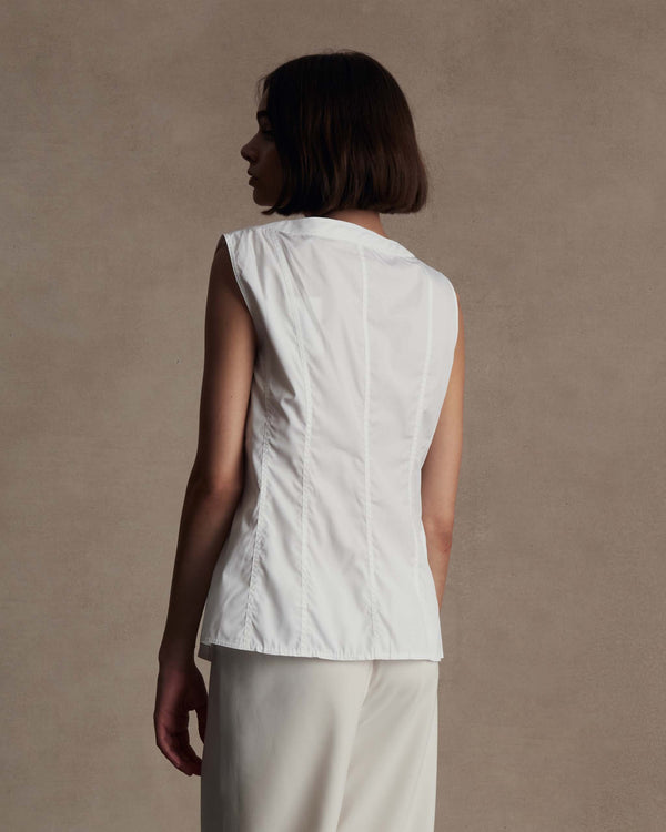 P. Johnson Bodice Top - White Poplin