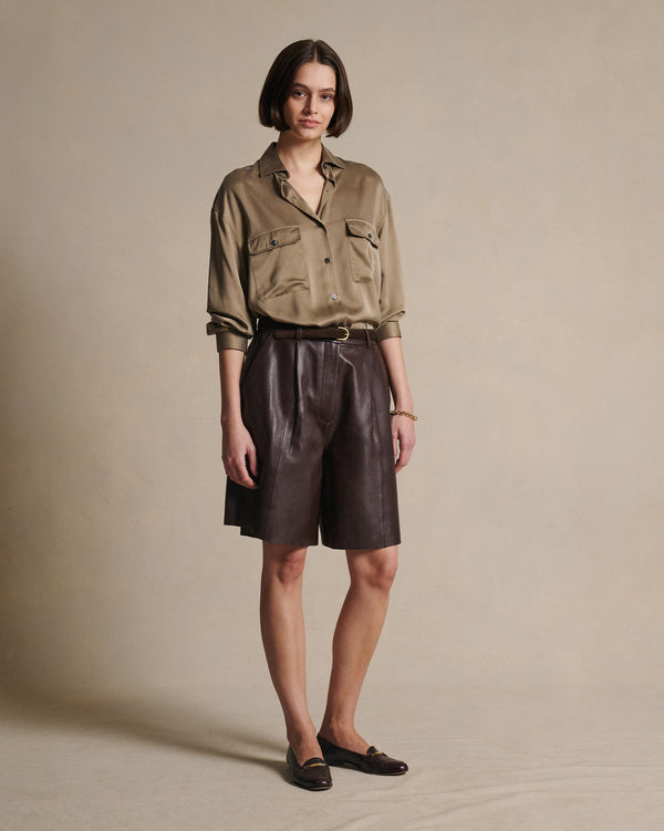 P. Johnson Camilla Shirt - Taupe Silk