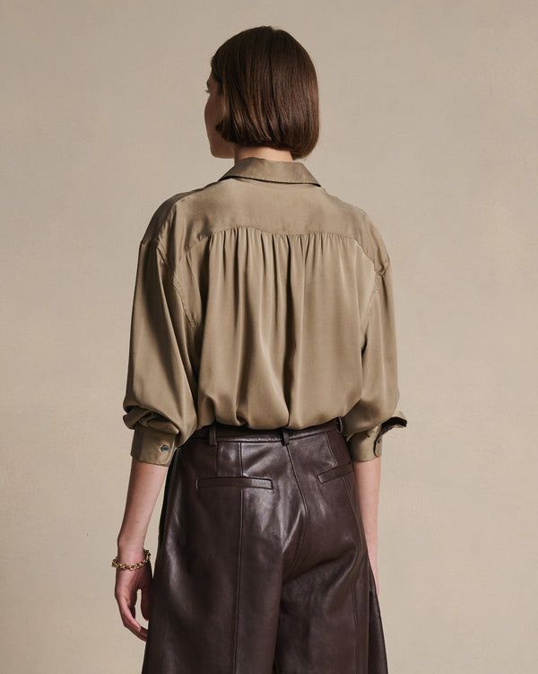P. Johnson Camilla Shirt - Taupe Silk
