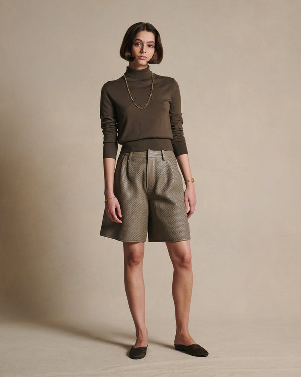 P. Johnson Cass Merino Roll Neck - Moss