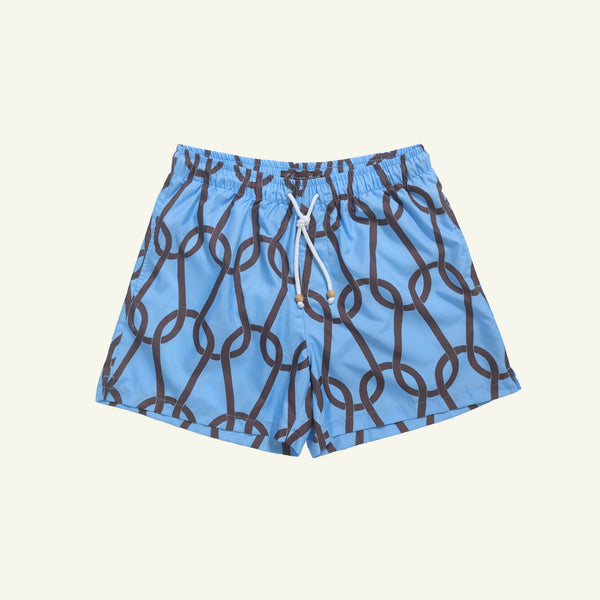 P. Johnson Chainmail Swim Short - Blue