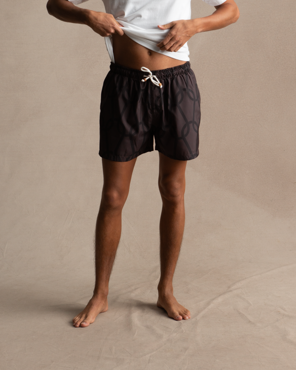 P. Johnson Chainmail Swim Short - Chocolate