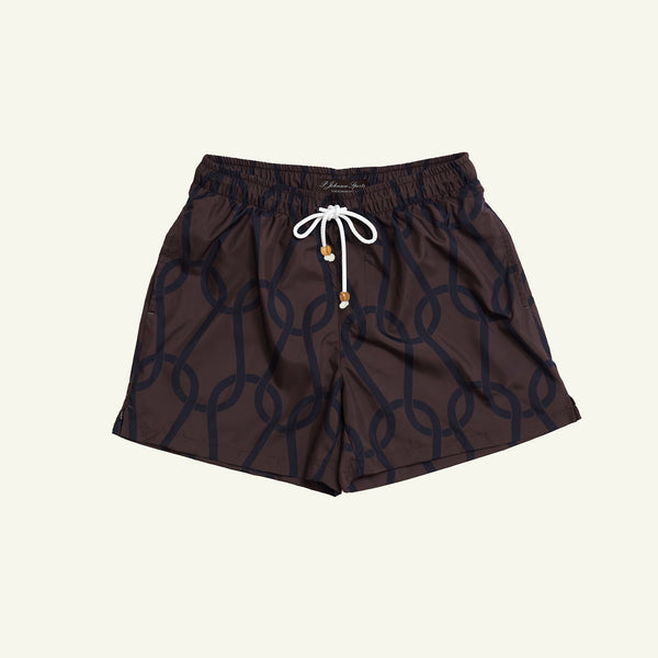 P. Johnson Chainmail Swim Short - Chocolate