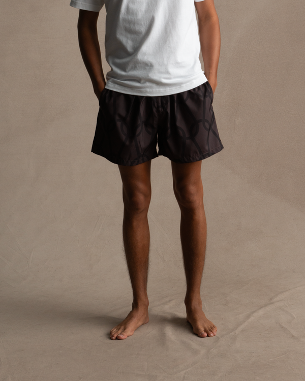 p. johnson Chainmail Swim Short - Chocolate