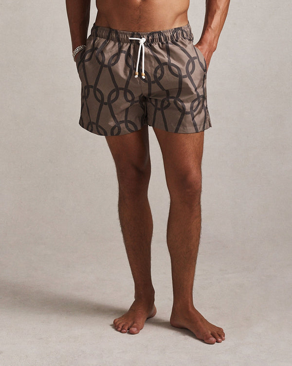 p. johnson Chainmail Swim Short - Moss