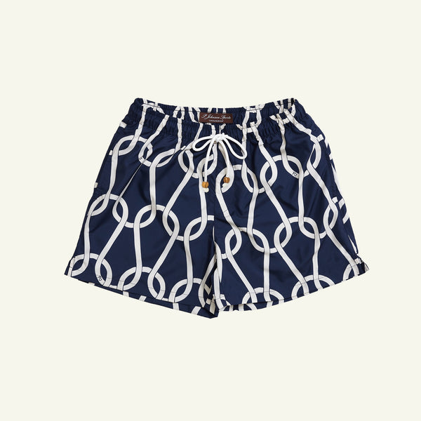 P. Johnson Chainmail Swim Short - Navy